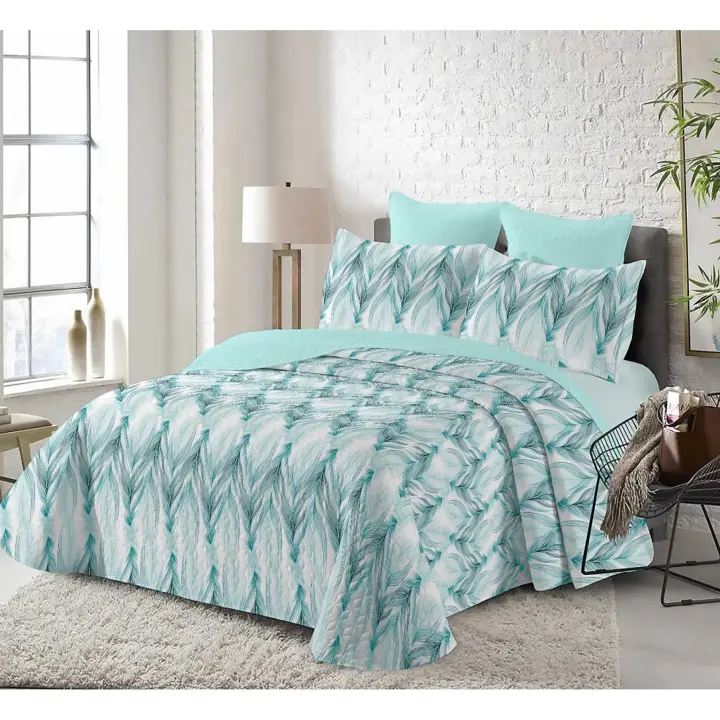 Colcha boutí + 2 fundas de almohada , Estampada para Primavera, Verano, otoño e Invierno. 100% Microfibra 90cmX105cmX135cmx150xcm - 1