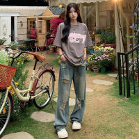 Vaqueros Vintage Americanos Para Mujer Cintura Alta Pierna Ancha Holgados Ropa De Calle Estilo Hip Hop Ropa Trasnochada Tejido Suave - details 3