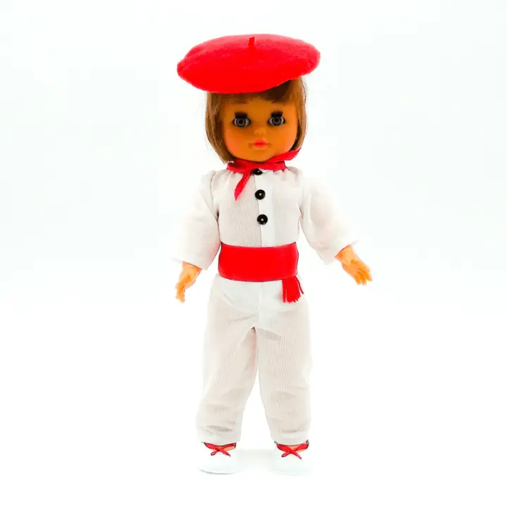Muñeca regional Vasco Folk Artesanía original colección 35 cm.vestido típico País Vasco, fabricada en España - 1