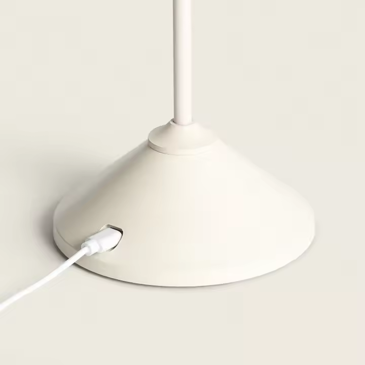 Ledkia Lámpara de Mesa LED Portátil Metal con Batería USB Recargable Denwa Beige - 1