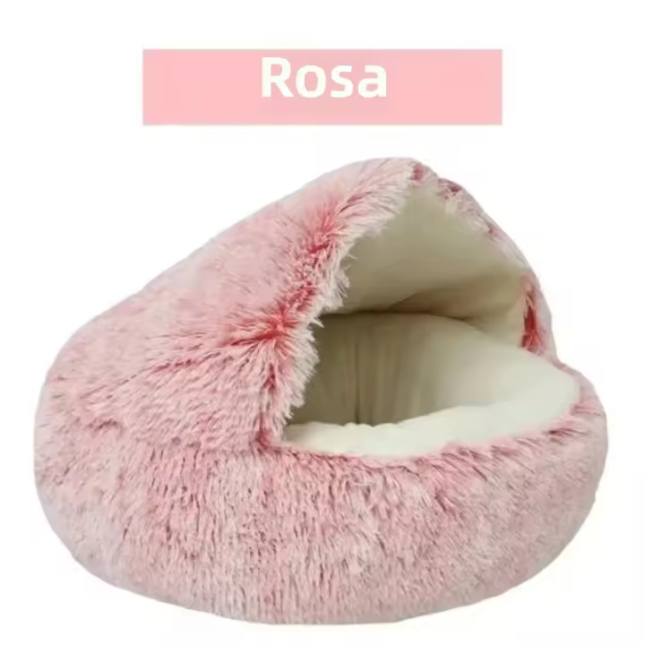 Saco De Dormir Para Mascotas Semi-Abierto Almohadilla Redonda De Peluche Suave 2 En 1 Calefacción Para Gatos Y Perros Nido De Descanso Cómodo Para Pequeños Animales - 1