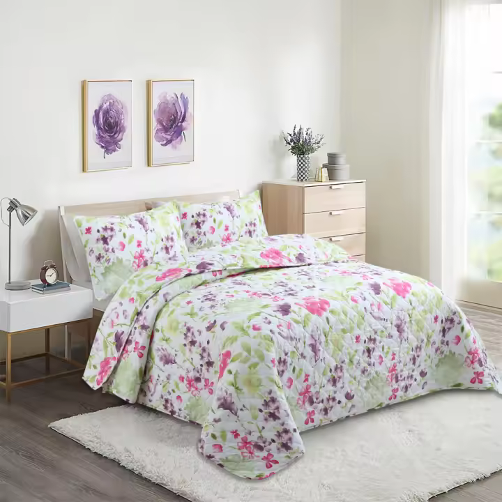 Novotextil Colcha Boutí Estampada Premium Tamaños 90  105 135 150 cm Relleno 100% Algodón 200gr/m² Ultra Transpirable Tejido Exterior AlgodónPoliéster de Alta Calidad Inclue Fundas de Almohada a Juego Cubrecama Ligero Verano - 1