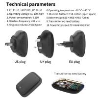 Lunzo Timbre De Puerta Inalámbrico Auto-Potenciado Con 38 Melodías Resistente Al Agua Para Exterior Alcance De 150m Plug US/UK/EU - details 1