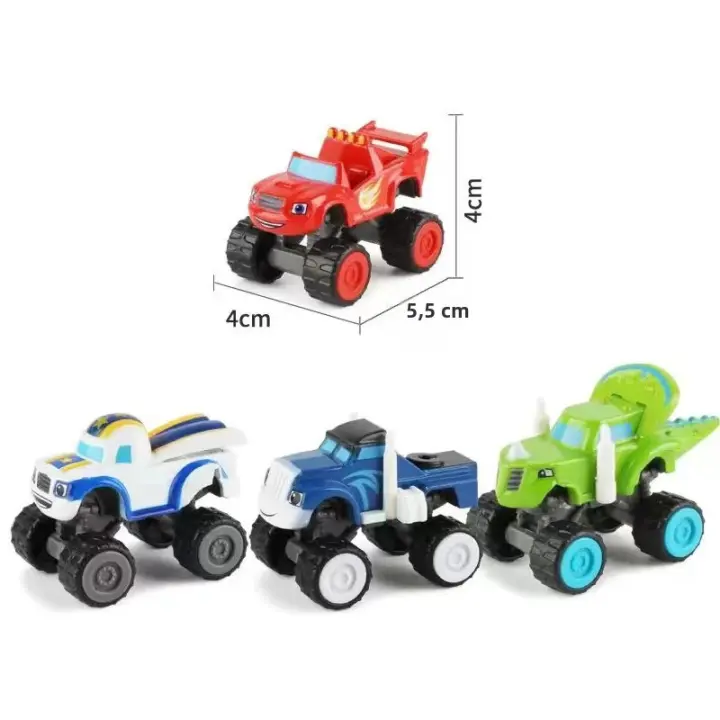 Juguetes Para Niños 4PCS Blaze Monster Machines Anime Figura De Robot Deformado Coche Glissade Modelo Metal Regalos De Navidad - 1
