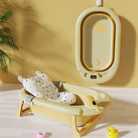 Bañera para bebés plegable con almohadilla, bañera para bebés con termómetro portátil digital de viaje, incluye bandeja, esencial para bebés de 0 a 36 meses. - details 0
