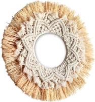 Macrame espejos de pared Boho espejo arte decoración Macrame Fringe espejos para pared colgante apartamento hogar dormitorio sala de estar Decoración - details 3