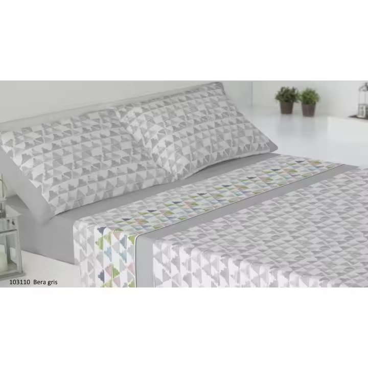 JIMENÉZ HOME®️ - Juego de Sábanas de Verano Microfibra 3 Piezas - Bera Rosa/Gris - Mommat - 1