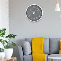 12 \ "reloj de pared moderno mudo silencioso péndulo de pared para cocina sala de estar dormitorio-gris - details 3