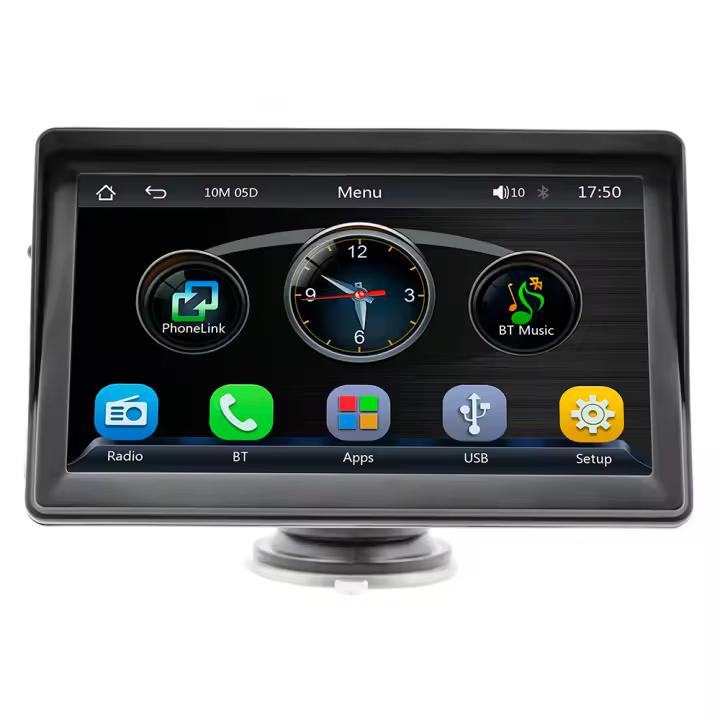 Reproductor de vídeo Multimedia Universal para coche, Radio de 7 pulgadas, inalámbrico, portátil, Apple Carplay, Android, pantalla táctil automática para BMW, VW, Kia - 1