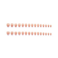 30pcs Uñas Postizas Full Cover Gradient Francés Cortas Almendro Fake Uñas Detenables Presión En Tiempos De Fiesta - details 5