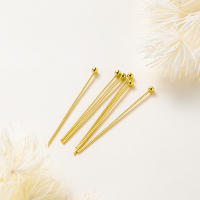 100pcs Alfileres De Cabeza Redonda Pintados De Oro 14K 18K 16-50mm Para Fabricación De Joyas Encuentros De Metal De Cobre Planos Con Ojo Suministros Para DIY - details 8