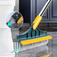 Cepillo De Limpieza De Piso 2 En 1 Con Mango Largo Cepillo De Escarabajo V-Shaped Cerda Rígida Rotativo Con Escurridor Herramientas Para Azulejos - details 2