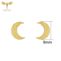 Luna - Pendientes Acero Inoxidable Dorados - Resistente Al Agua - Pack 2 Unidades - details 1