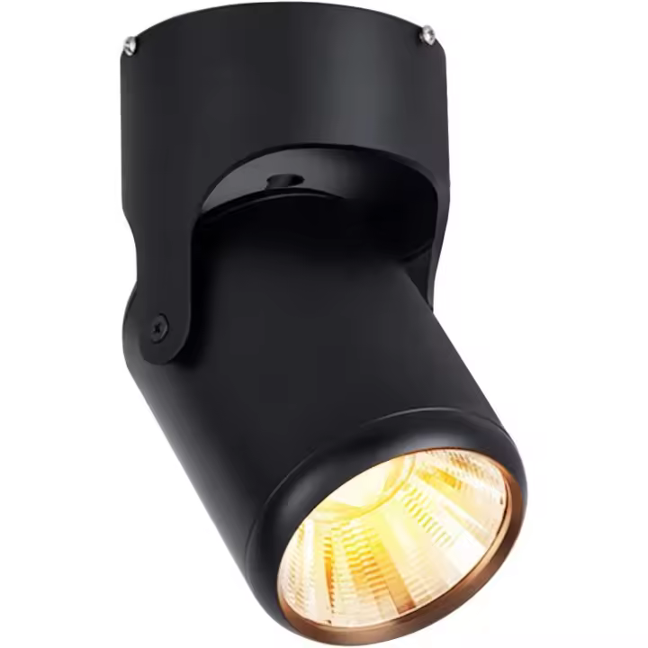 Lámpara de techo Blanca de 12 W, 1 Fuego LED, ajustable, moderno, giratory, para interior, oficina, Sala de estar, Cocina y dormitorio (Negro, Blanco Caliente) - 1