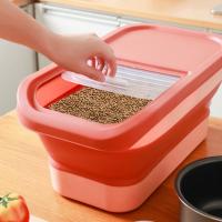 Contenedor De Almacenamiento Para Alimentos Para Perros Y Gatos Colapsable 13/33LB Caja De Alimentos Para Gatos Con Tapa Airtight Para Cocina Granos Y Arroz - details 15