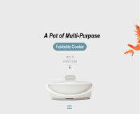 Mini Olla Eléctrica Plegable 220V Multifuncional Para Cocinar Y Almorzar En Dormitorio Olla Para Noodles Y Vaporizador Para Viajes - details 16