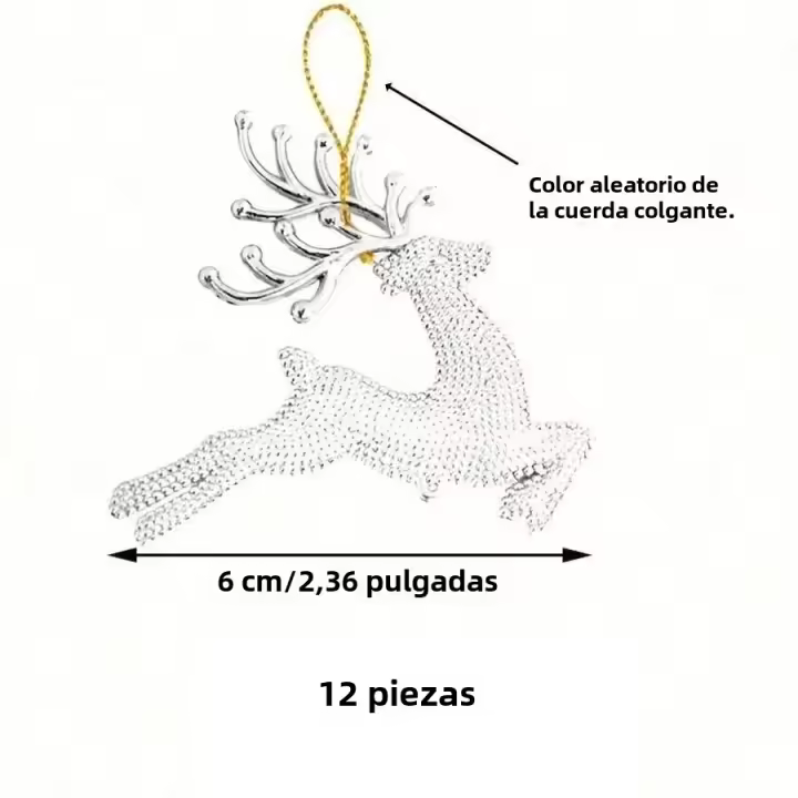 Set De 12 Pintorescos Collares De Reindeer Para Navidad Decoraciones De Árbol De Navidad Con Colgantes De Mini Cerdos Esenciales Para Decorar Fiestas De Fin De Año - 1