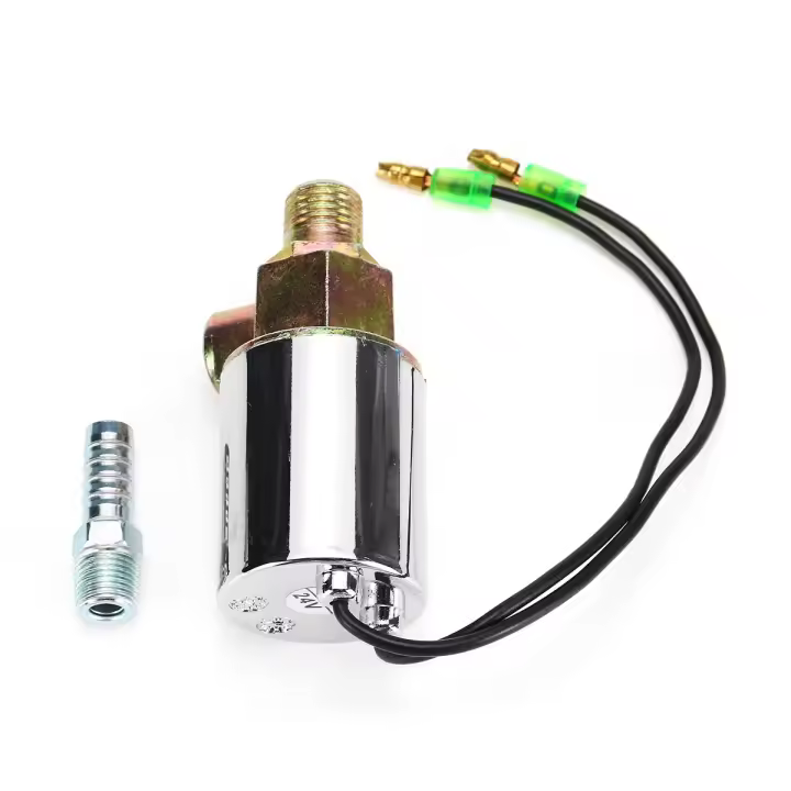 Válvula De Solenoide Para Autobús Y Tren 150PSI 1/4'' Cromo Adecuado Para Coche DC12/24V Con Tapa De 1/8 NPT - 1