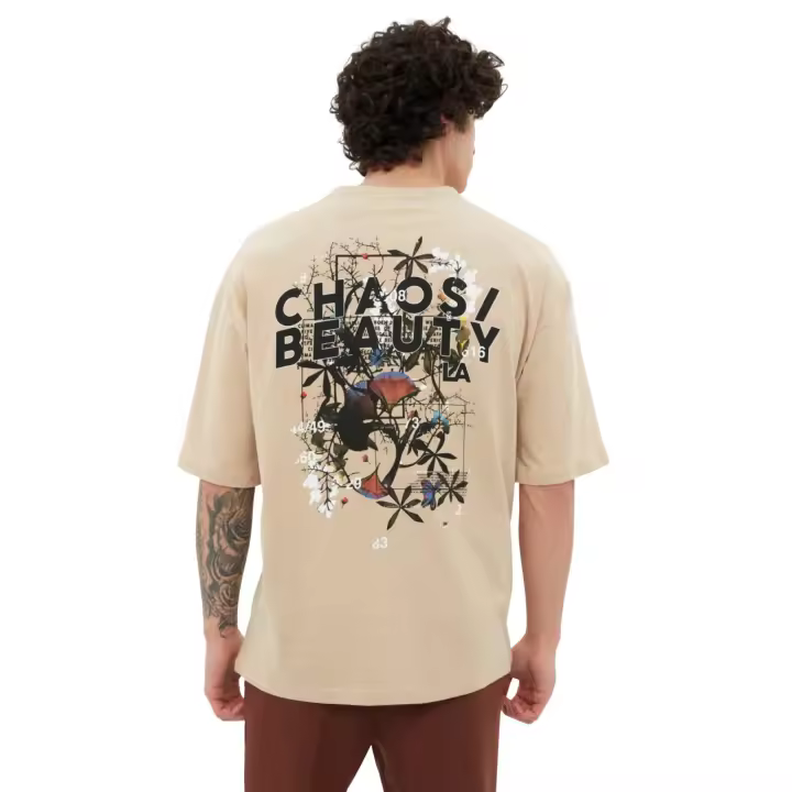 Trendyol Gray Oversize Text Printed 100% Cotton T-Shirt Tmnss21Ts2037 - 1