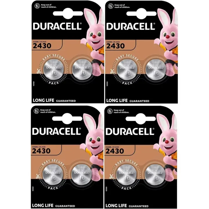 8X Duracell CR 2430 (4 blísters de 2 baterías) 8 pilas (CR2430) - Paquete de 8 pilas Duracell CR 2430 (4 blísters de 2 baterías cada uno) - 1