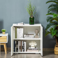 HOMCOM Aparador de Salón con 2 Puertas Armario Auxiliar con 2 Estantes para Libros Ropa Juguetes Estilo Moderno 70x39x70 cm - details 2