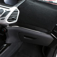 3Pcs/set Abrazadera De Cuero Negro Para Ford Ecosport 2013-2017 ABS Cromado Plata Adornos Para Caja De Almacenamiento Del Guante - details 3