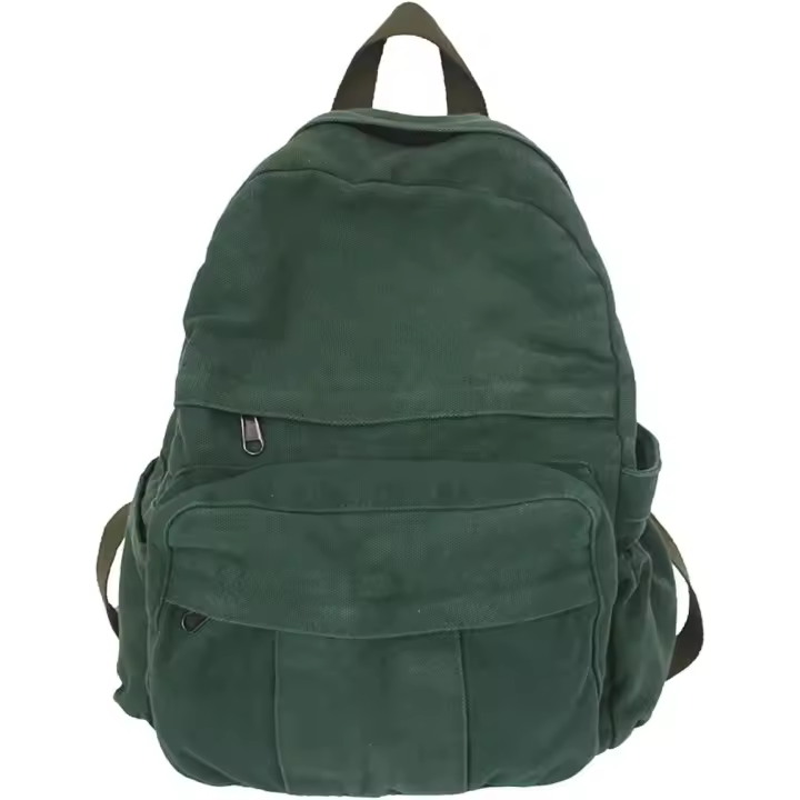 Mochila para computadora portátil para mujer, mochila de lona de viaje para mujer, mochila estética verde vintage para la escuela - 1