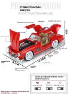 Modelo De Coche Clásico 1:24 Benz 300SL 1936 Con Sonido Y Luz Juguete Educativo Para Niños Coleccionable De Metal Regalos Para Cumpleaños - details 2