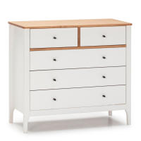 VS Venta-Stock Cómoda Luca 5 Cajones Blanco/Roble - Amplia Capacidad - Montaje Fácil - details 0