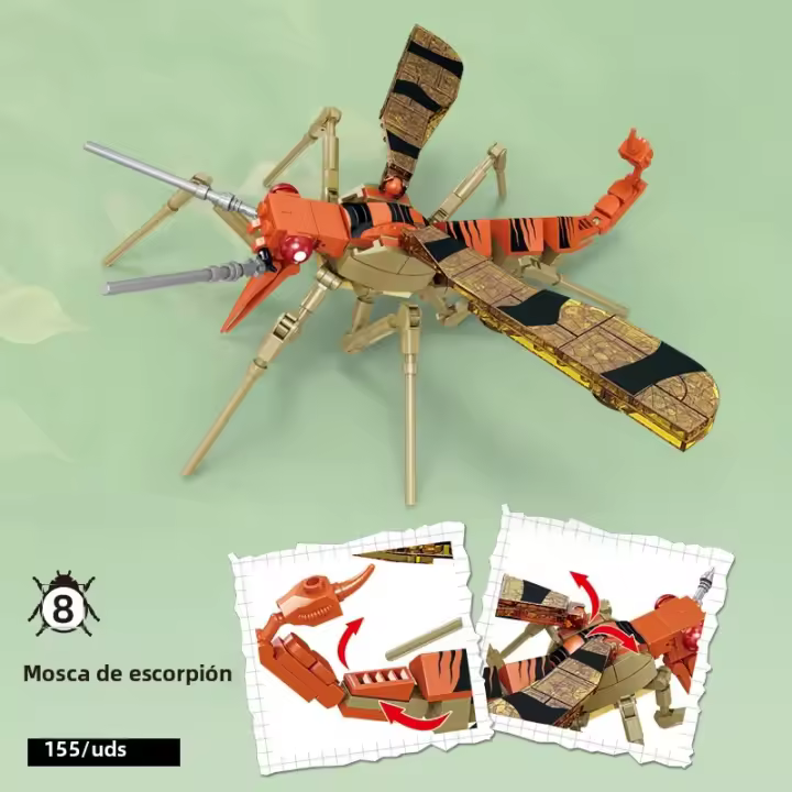 Bloques De Construcción De Insectos Orchid Mantis Sphecidae Mini Modelo De Animal Para Juego Creativo Y Decoración De Escritorio Regalos Para Niños En Navidad Y Cumpleaños - 1