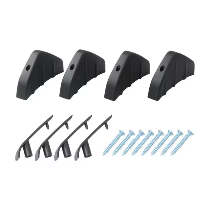 Set De 4 PiezasSpoiler De Coche En Forma De Tiburón Negro Universal Ajuste Bumper Inferior Difusor Anti-colisión Con 8 Piezas De Tornillos Para Coches - 1