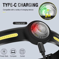BORUiT GT10 LED Torcha Frontal Para Camping Recargable Tipo-C Con Función De Memoria Luz De Trabajo Impermeable Para Ciclismo Pesca Senderismo Caving - details 5