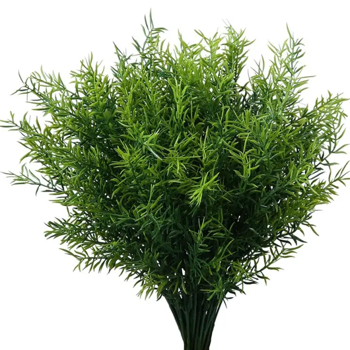 7 Ramas De Flores Artificiales Con Hierba Plástica Para Decoración De Boda Hogar Jardín Vaso Fotografía Interior Bonsái Plantas Falsas - 1