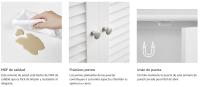 VASAGLE Armario de Pared para Baño, Armario Colgante, Armario de Almacenamiento con Estante Ajustable, Puertas de Doble Persiana y Estante Abierto, 20 x 60 x 70 cm, Blanco - details 2