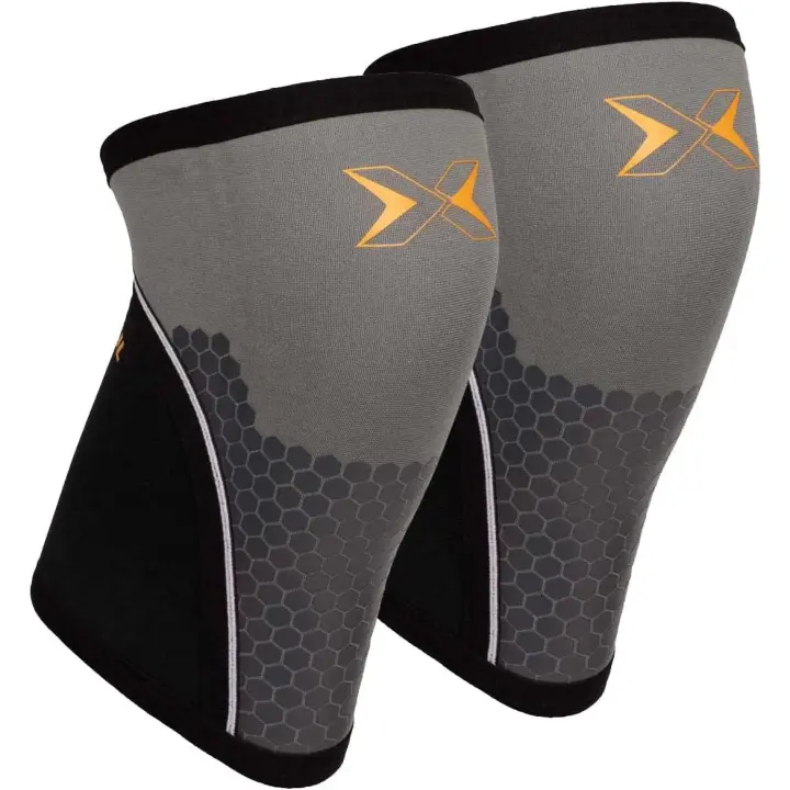 PICSIL Rodillera Neopreno Cross Training Hex Tech, 7mm, 2 Rodilleras Para Powerlifting y Halterofilia, Soporte Adicional, Unisex - 1