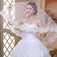 Nueva Llegada De Velos De Boda Cortos En Blanco Y Blancos Con Borde De Encaje Sin Peine Accesorios De Boda Para Mujeres - details 3