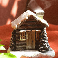 Adorno De Navidad Rústica Casa De Humo Con Conos De Incienso Burner De Resina Regalo De Fiestas Decoración De Navidad - details 2