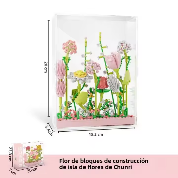 Modelo De Bloque De Construcción Simulación De Flor Decoración De Escritorio Juguete De Moda DIY Regalo Para Amantes Y Niñas - 1