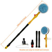 Kit De Cepillos Para Lavar Coche Sin Arrugas Manija Giratoria De 360° Cepillo De Limpieza Para Ruedas Puertas Y Ventanas - details 6