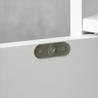 kleankin ArmarioAltodeBaño con 3 Puertas y 3 Estantes Abiertos Columna Auxiliar de Baño para Salón Aseo Dormitorio Estilo Moderno 15x17x120 cm - details 4