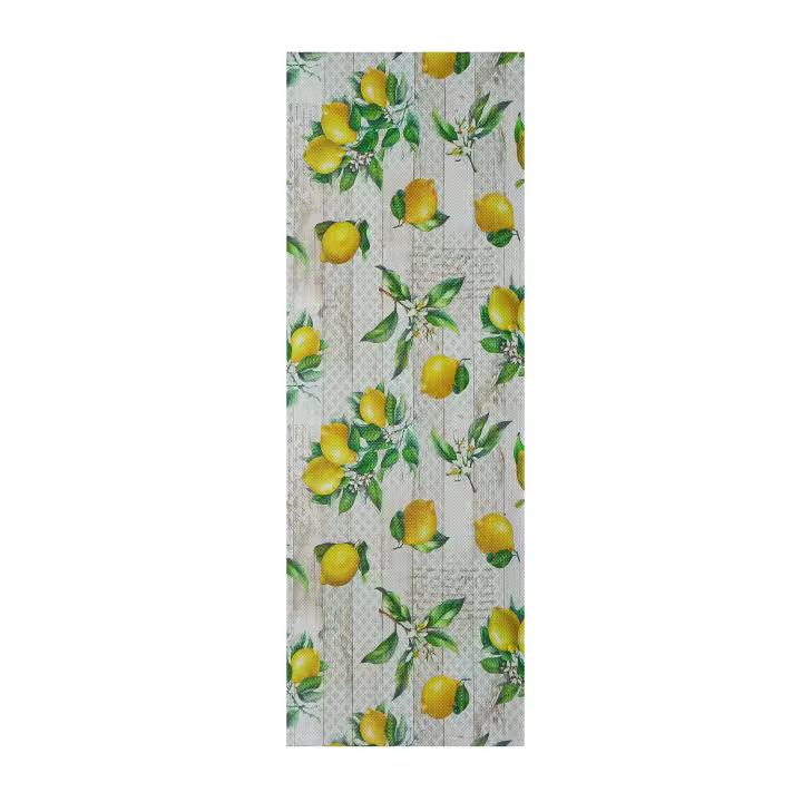 Alfombra vinílica de cocina diseño con limones en multicolor - SALLY LIMONAIA | 48x200 cm - 1