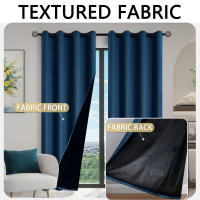 Cortinas De Protección Solar Y Sombreado Total 100% Blackout En Color Sólido Para Dormitorio Y Sala De Estar Material De Poliéster Modernas Y Elegantes - details 5