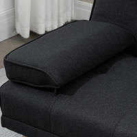 Sofá Cama para tres con Mesa plegable, portavacos, Sofá Cama de Lino, Diseño escantinava, Capacidad de peso hasta 250 kg, Salón, Gris - details 1