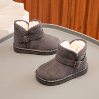 Botas De Nieve Para Niños Y Niñas Con Hebilla Y Peluche Grueso Color Sólido Botas Cortas De Tobillo Flexibles Y Cálidas Para Hombres Y Mujeres Tallas 23-36 - details 18
