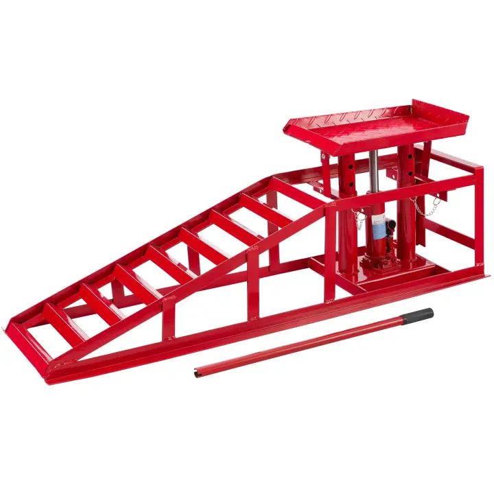 AREBOS Rampa de acero para coche Elevador hidrÃ¡ulico de altura regulable Rampa 2000 kg - 1