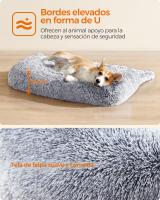 Cama para Perros de Tela de Felpa con Funda Protectora para Sofá, Alfombrilla para Perros Grandes, 95x85x16 cm, Color Gris o Rosa - details 2