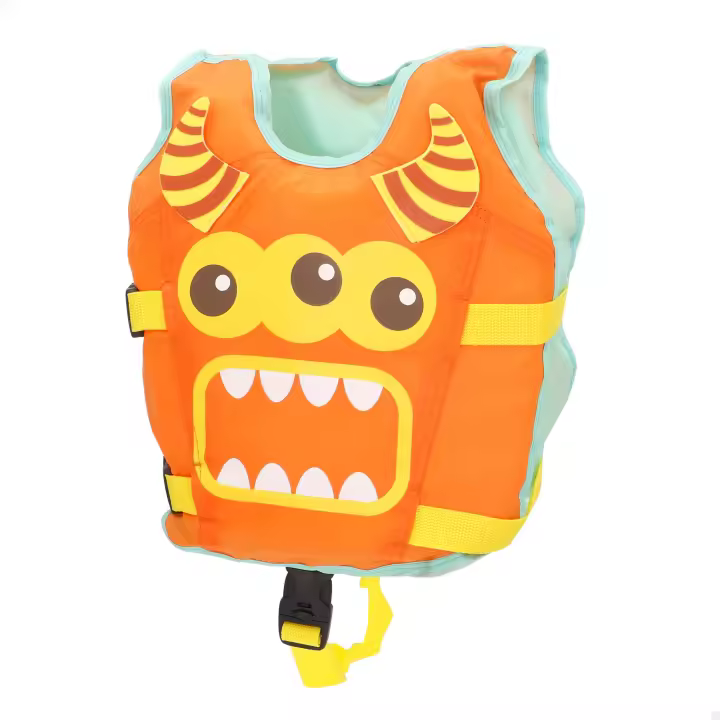 Aqua Sport chaleco flotación infantil 3-6 años 19-30 kg, diseño de monstruo con correas ajustables y acolchado cómodo, ideal para primeros baños y juegos en el agua - 1