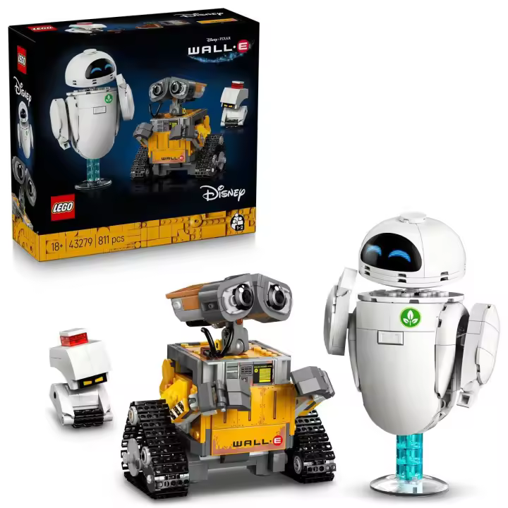 LEGO | Disney Pixar WALL-E y EVE - Kit de Maquetas para Adultos - Robots de Ladrillos con Figuras de M-O y Hal - Decoración para el Hogar - Regalo Coleccionable para Fans de la Película 43279 - 1