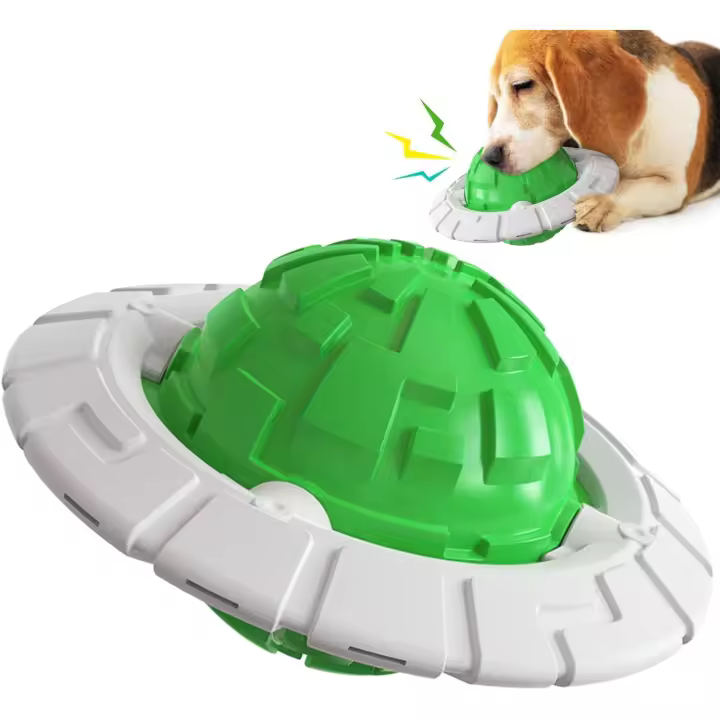 Juguetes para perros, juguetes para masticar chirriantes duraderos para perros, juguetes indestructibles para cachorros, regalos interactivos naturales para mascotas, juego de persecución de entrenamiento de masticación activo (verde) - 1
