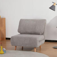 Sofá Cama 2 en 1, sillón Cama, Tapizado, Estilo Moderna, Tecnología, Experiencia inteligente, Ajuste continuo de 15 °-160 °, Colchón plegable ajustable, Cama de invitados, Cama plegable, aspecto de dormitorio de pana, Salón, Gris Claro - details 0